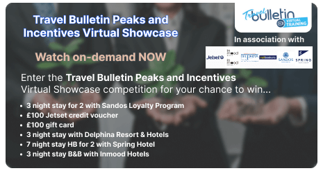 Travel Bulletin Peaks and Incentives Virtual Showcase on Wednesday 10th January